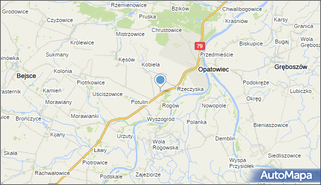 mapa Rogów Poduchowny, Rogów Poduchowny na mapie Targeo